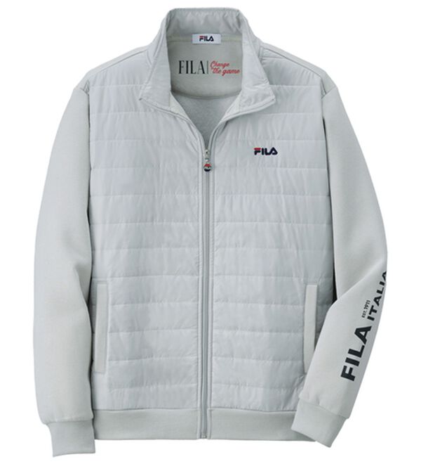 「＜フィラ＞ハイブリットダウンジャケット（メンズダウンジャケット）」｜ライトグレー