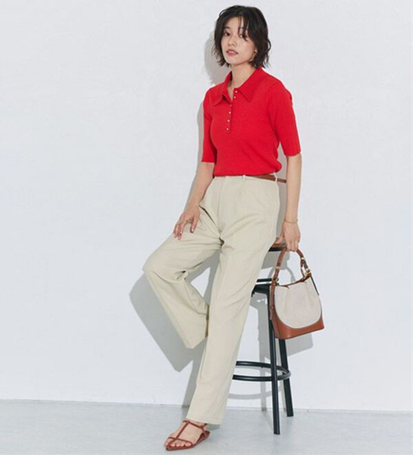 Pierrot（ピエロ）の「スタイルアップセンタープレスパンツ（フルレングスパンツ）」｜詳細画像