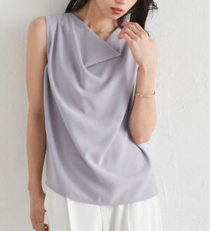 RANAN（ラナン）の「ノースリドレープブラウス（ブラウス）」｜ブルーグレー