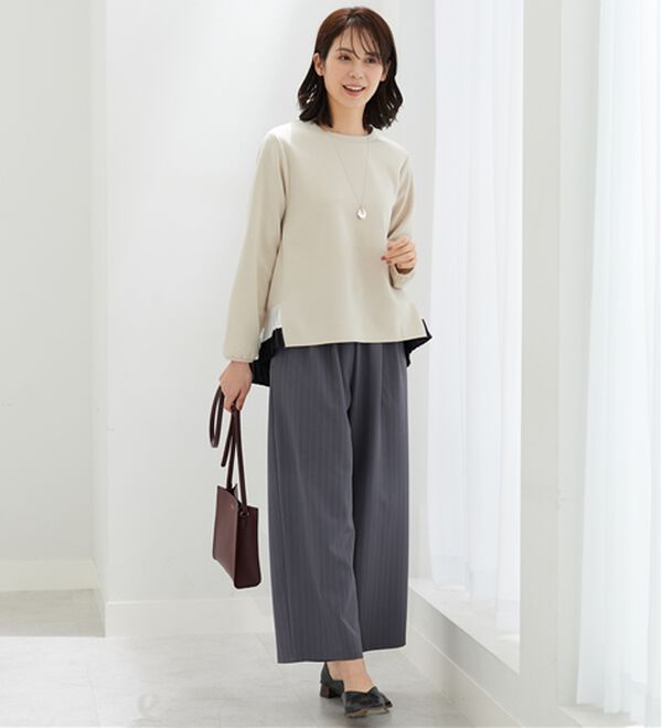 BELLUNA（ベルーナ）の「裾配色プリーツデザインプルオーバー（カットソー）」｜詳細画像