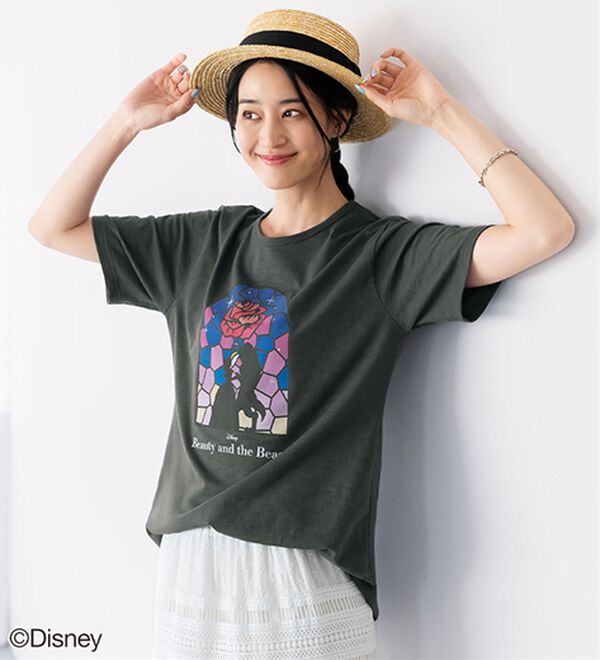 「＜Ｄｉｓｎｅｙ＞キャラクタープリントヴィンテージ風Ｔシャツ（チュニック）」｜美女と野獣