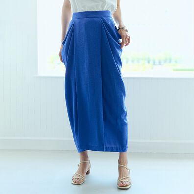 RANAN（ラナン）の「麻調素材ポケットデザインスカート（ロングスカート）」