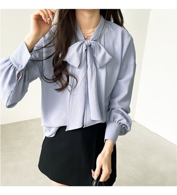 GeeRA（ジーラ）の「前後２ｗａｙボウタイブラウス（ブラウス）」｜詳細画像