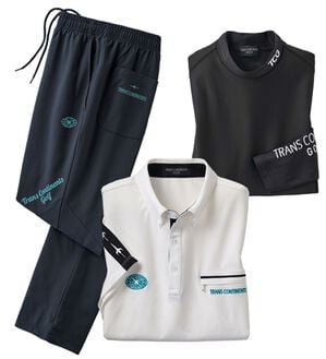 「【３点セット】＜トランスコンチネンツゴルフ＞アクティブウェア３点セット（メンズルームウェア）」｜ホワイトセット