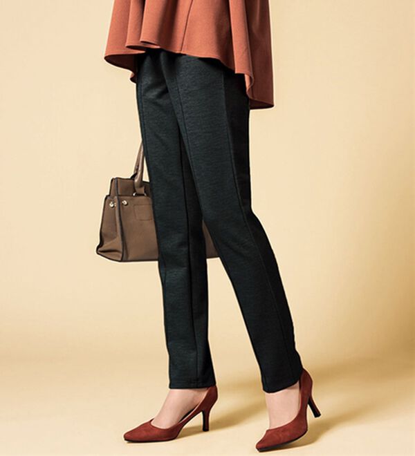 VINNO（ヴィノ）の「美のフィット・カルゼ素材ストレートパンツ　起毛あり　（股下６３ｃｍ・股下６８ｃｍ）（フルレングスパンツ）」｜詳細画像