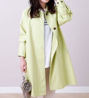 BELLUNA（ベルーナ）の「防風仕様ステンカラーコート（ロングコート）」｜グリーン