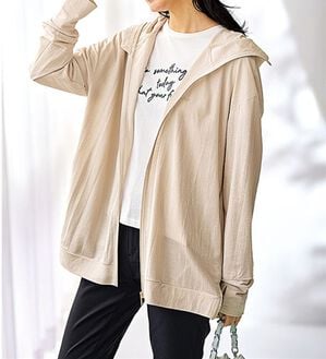 BELLUNA（ベルーナ）の「【接触冷感】絶対に焼けたくない！後プリーツＵＶパーカー（パーカー）」｜トープ