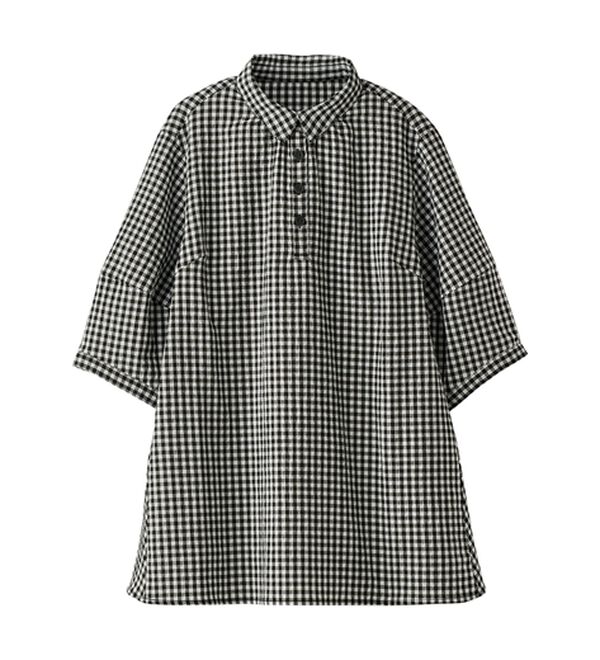 BELLUNA（ベルーナ）の「サッカー素材バックフレアーブラウス（ブラウス）」｜詳細画像