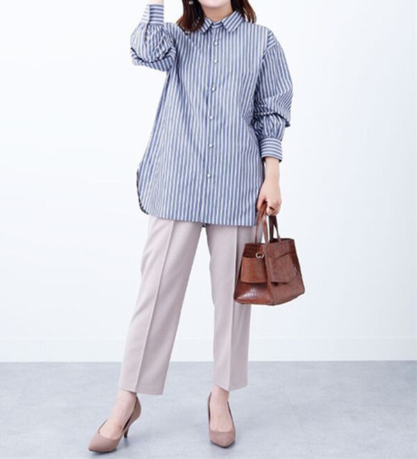 BELLUNA（ベルーナ）の「＜ＳＯＬＯＴＥＸ　Ｒ＞パールボタンチュニック（シャツ）」｜詳細画像