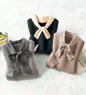 ルフラン（ルフラン）の「【３色組】衿デザインニット（ニット・セーター）」｜3色組