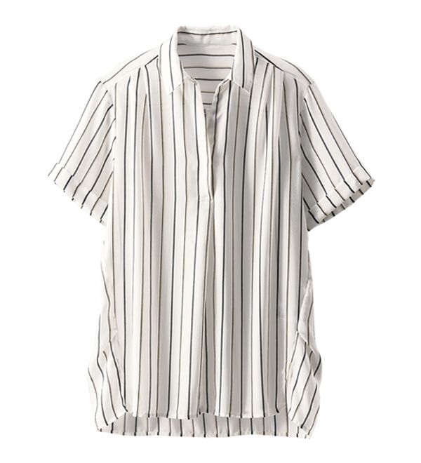 BELLUNA（ベルーナ）の「エアリーツイル裾タックシャツチュニック（チュニック）」｜詳細画像