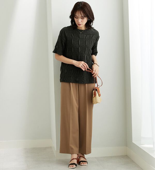 BELLUNA（ベルーナ）の「ストレッチレース調ハイネックプルオーバー（カットソー）」｜詳細画像