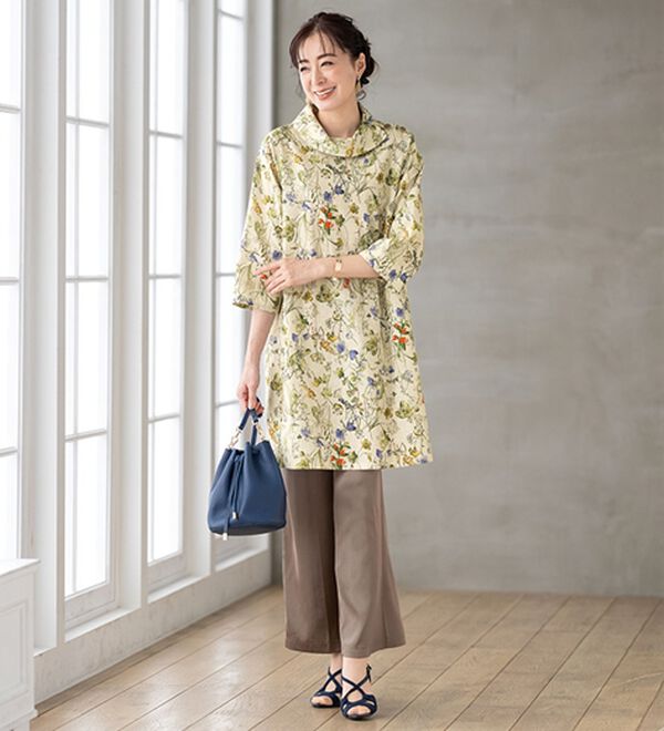 ルフラン（ルフラン）の「綿１００％花柄衿付きチュニック（チュニック）」｜詳細画像
