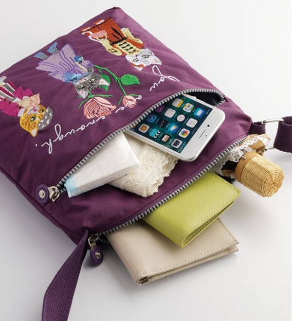 「猫さん刺繍ショルダーバッグ（ショルダーバッグ）」｜詳細画像