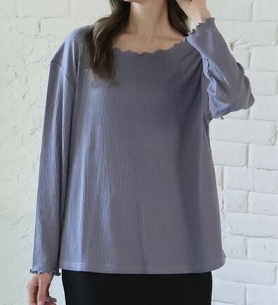 A HAPPY MARILYN（アハッピーマリリン）の「【Ｌ～６Ｌ】Ｒｉｎ こだわったのはシルエットと着心地 すっきり リブ カットソー トップス（カットソー）」