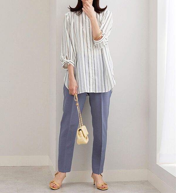 BELLUNA（ベルーナ）の「涼感やわらか袖リボンシャツチュニック（チュニック）」｜詳細画像