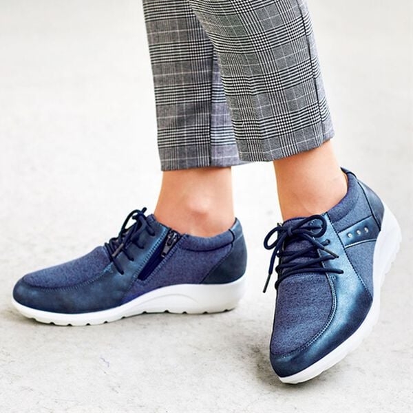 BELLUNA（ベルーナ）の「杢調素材ワラビー風スニーカー（スニーカー）」｜詳細画像