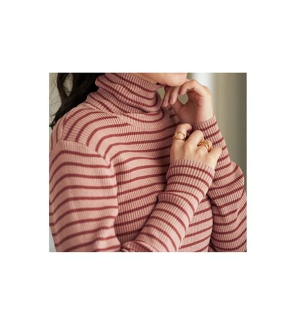 BELLUNA（ベルーナ）の「＜＆ｃｏｃｏｃｈｉ＞ハピネスコットン100％&times;吸湿発熱リブタートルニット（ニット・セーター）」｜詳細画像