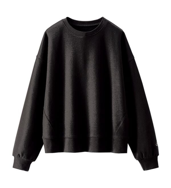 BELLUNA（ベルーナ）の「袖ワンポイント刺しゅう裏毛プルオーバー（カットソー）」｜黒