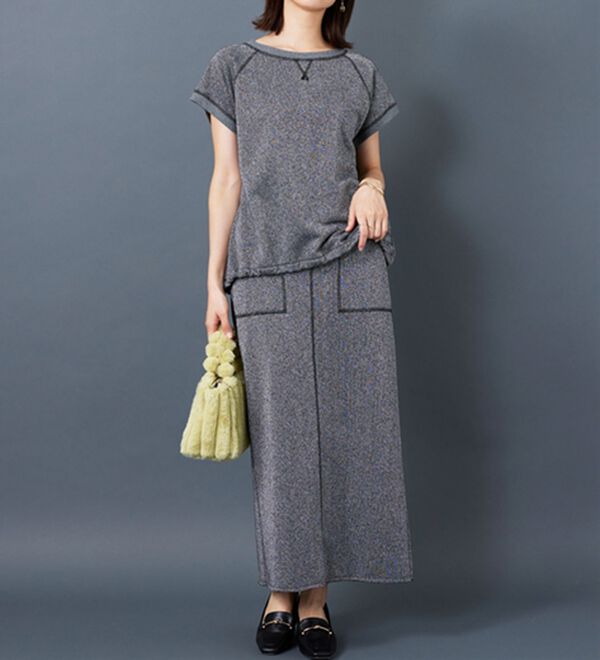 BELLUNA（ベルーナ）の「ラメ入り裏毛素材プルオーバー（カットソー）」｜詳細画像