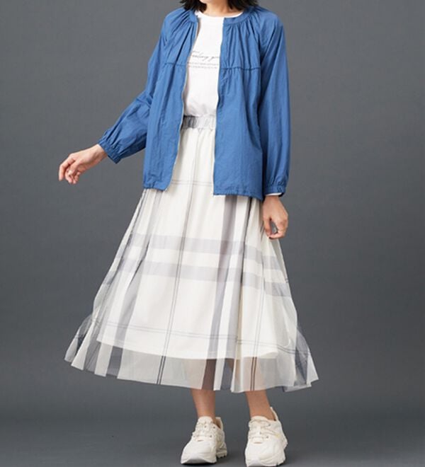 BELLUNA（ベルーナ）の「シアー素材ギャザーデザインブルゾン（ブルゾン）」｜詳細画像