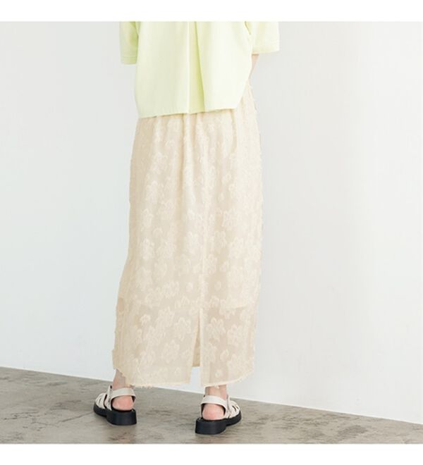 GeeRA（ジーラ）の「フリンジシアージャカードタイトスカート（ロングスカート）」｜詳細画像