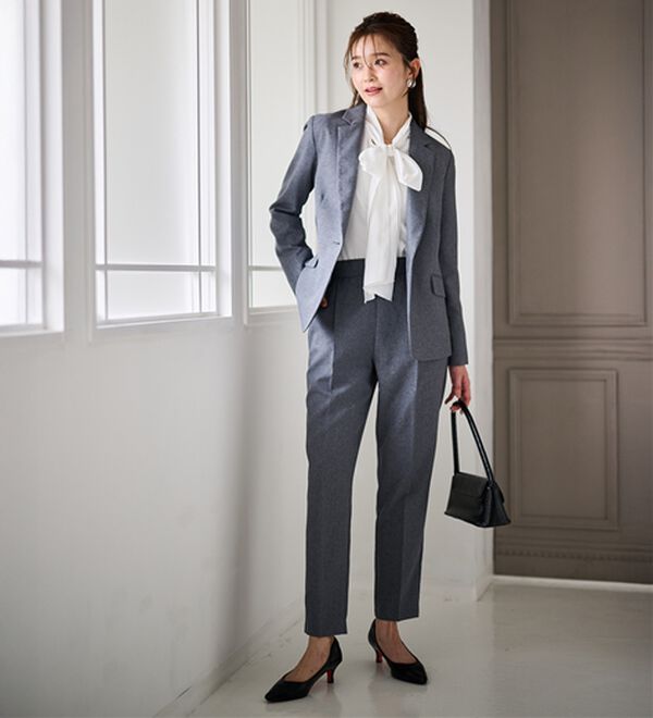 RANAN（ラナン）の「【選べる衿】洗える！春夏ロングシーズン着用可能ベーシック２点ライトスーツ（パンツスーツ）」｜詳細画像