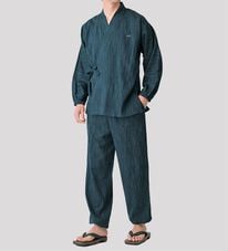 「＜クロコダイル＞ざっくり木綿の綿１００％お洒落作務衣（メンズ和装・浴衣・和装グッズ）」