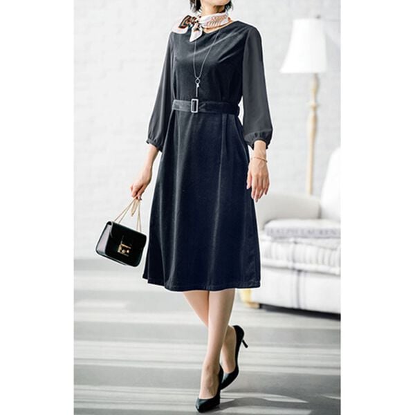 BELLUNA（ベルーナ）の「洗える！ライトベロア素材ワンピース（その他ワンピース）」｜詳細画像