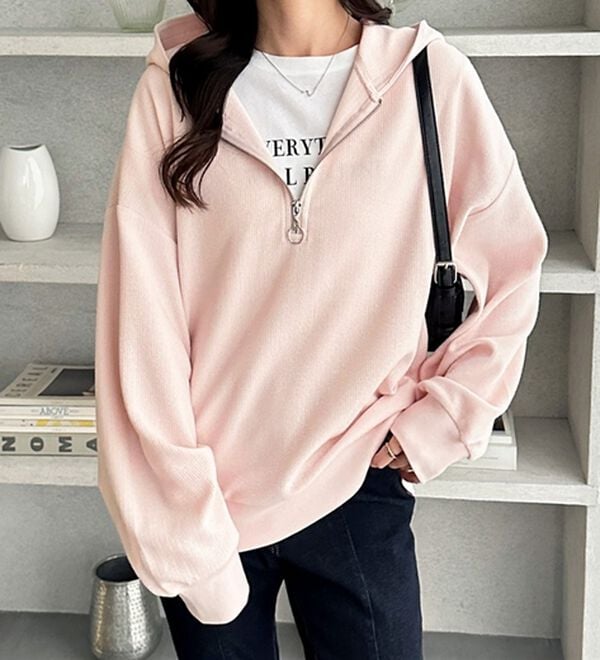 GeeRA（ジーラ）の「ハーフジップワッフルパーカー（パーカー）」｜詳細画像