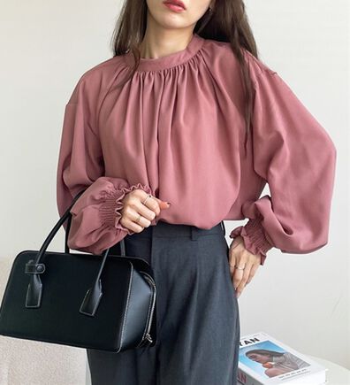 GeeRA（ジーラ）の「ハイネックギャザーバルーンスリーブブラウス（ブラウス）」