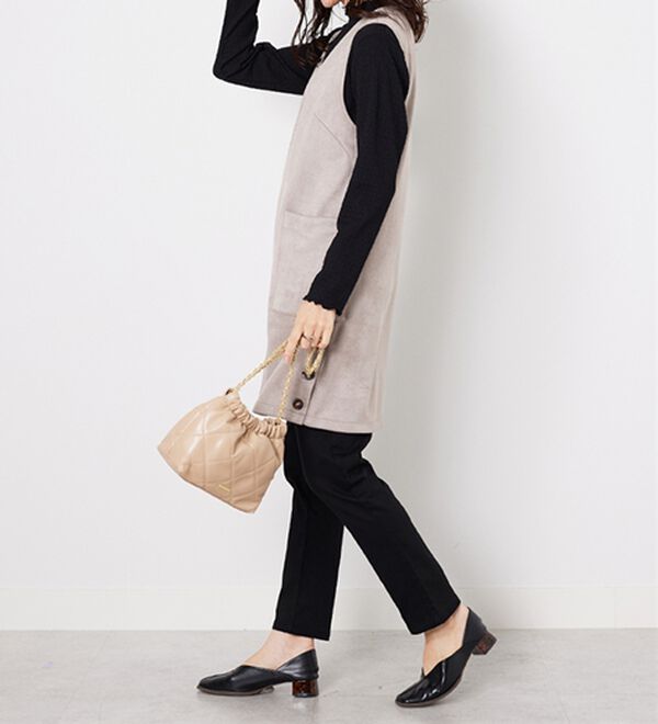 BELLUNA（ベルーナ）の「スエード調サイドボタンジャンパードレス（ジャンパースカート）」｜詳細画像