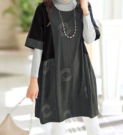 BELLUNA（ベルーナ）の「プリント切替ドルマンデザインチュニック（チュニック）」