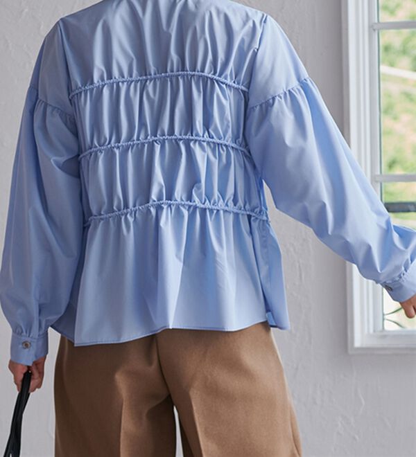 RANAN（ラナン）の「フロントリボンギャザーシャツ（シャツ）」｜詳細画像