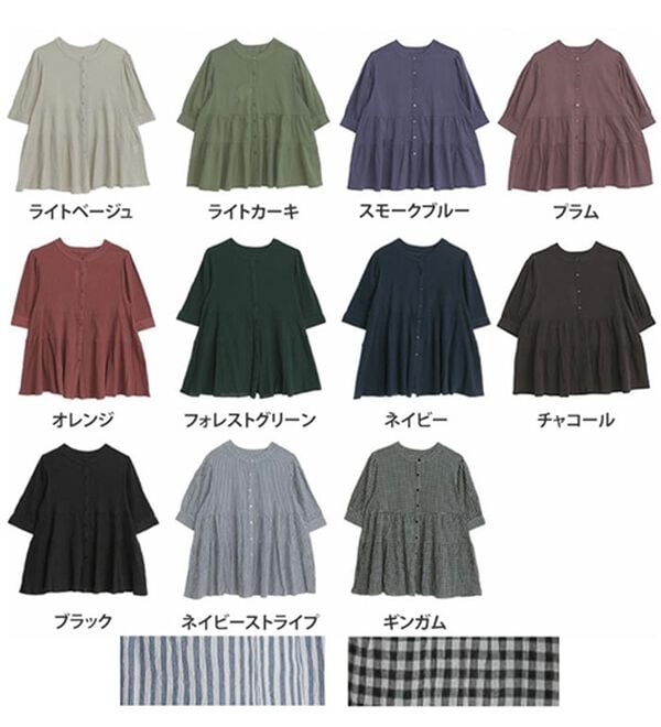 A HAPPY MARILYN（アハッピーマリリン）の「【大きいサイズ】【Ｌ～６Ｌ】綿・楊柳ティアードブラウス【風通るプレミアム】（ブラウス）」｜詳細画像