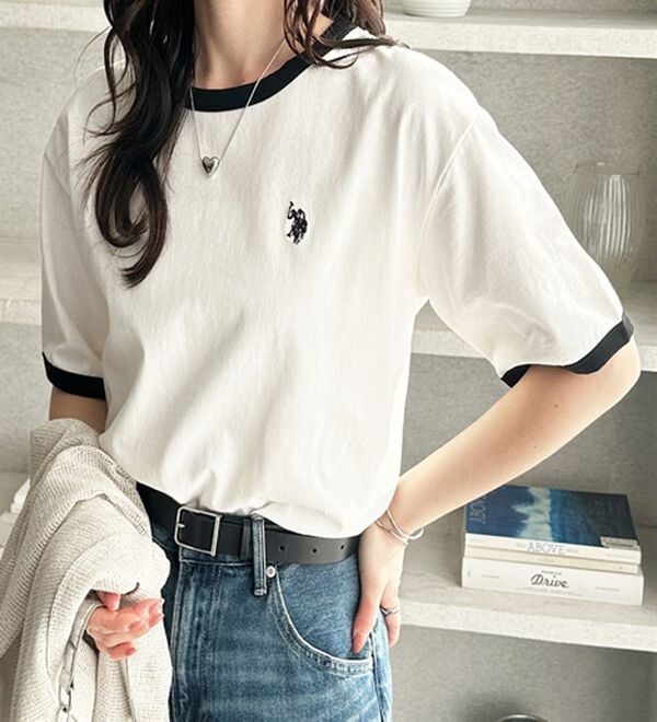 GeeRA（ジーラ）の「【ＵＳ．ＰＯＬＯ．ＡＳＳＮ】接触冷感リンガーＴシャツ（Tシャツ）」｜詳細画像