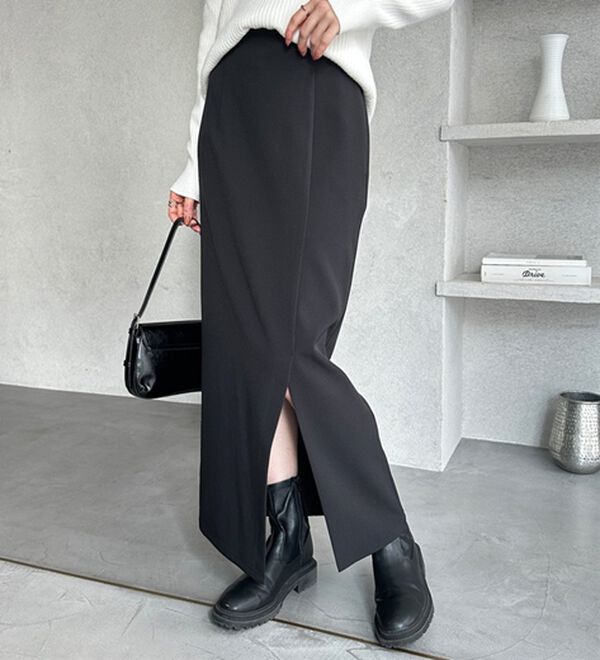 GeeRA（ジーラ）の「オンオフ着られる！スリットタイトスカート（ロングスカート）」｜詳細画像