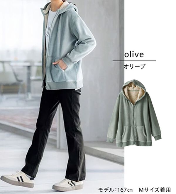 BELLUNA（ベルーナ）の「【快適Ｌａｂ．】リッチベロア素材裏ボアパーカー（パーカー）」｜詳細画像