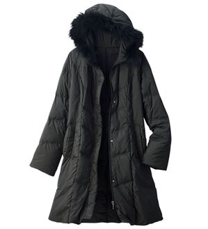 ルフラン（ルフラン）の「こだわりシルエットのファー付ダウン（ロングコート）」｜黒