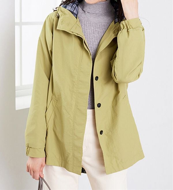 BELLUNA（ベルーナ）の「裏チェックプリントマウンテンパーカー（ハーフコート）」｜詳細画像