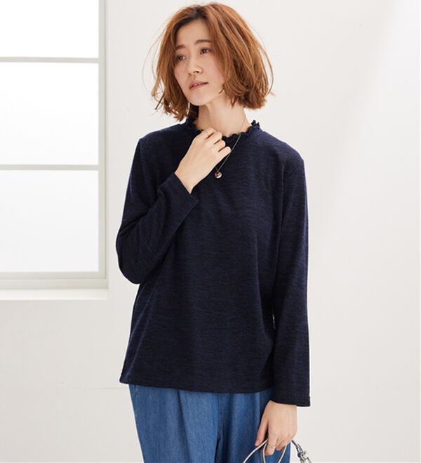 BELLUNA（ベルーナ）の「【2点セット】ブークレ素材ポケットデザインアンサンブル（アンサンブル）」｜詳細画像