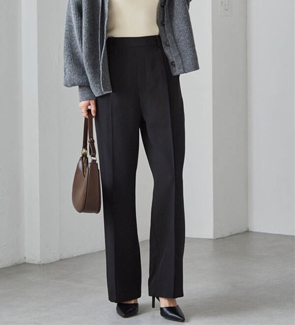 RANAN（ラナン）の「裏起毛美脚シルエットピンタックワイドパンツ（フルレングスパンツ）」｜詳細画像