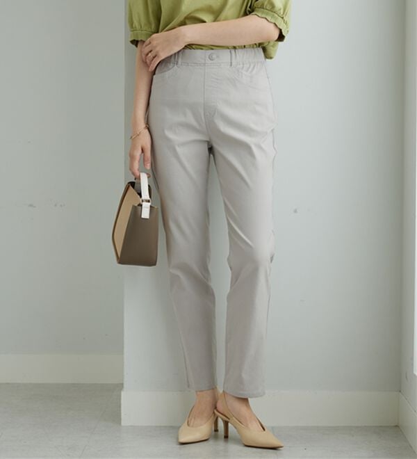 BELLUNA（ベルーナ）の「冷感ピケストレッチ素材スリムパンツ（フルレングスパンツ）」｜詳細画像