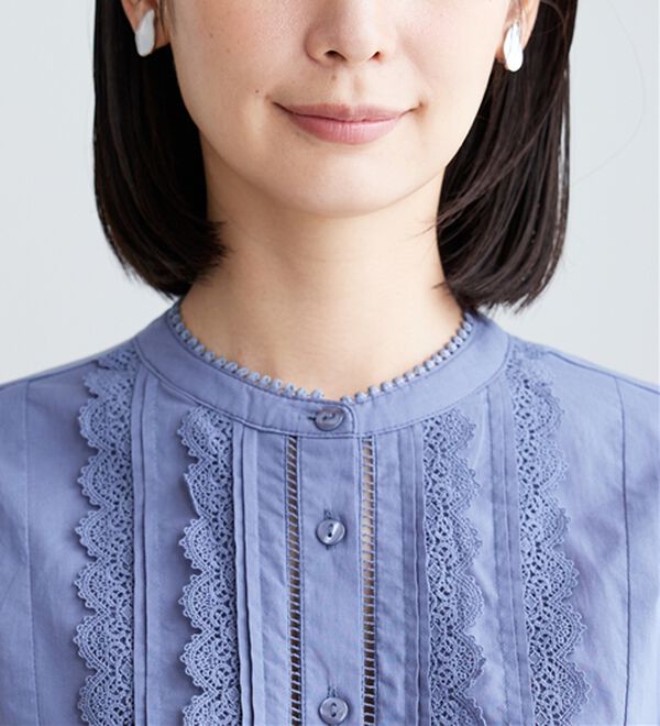 BELLUNA（ベルーナ）の「レース×ピンタック使いシャツチュニック（チュニック）」｜詳細画像