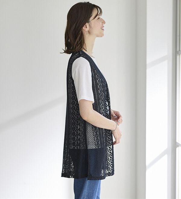 BELLUNA（ベルーナ）の「透かし編ジレアンサンブル（ジレ）」｜詳細画像