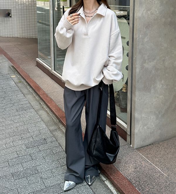 RANAN（ラナン）の「あったか裏起毛衿付きオーバーサイズスウェット（トレーナー・スウェット）」｜詳細画像