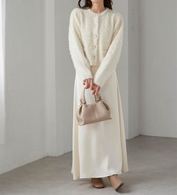 RANAN（ラナン）の「ゴールド調ボタンラメシャギーカーディガン（ニットカーディガン）」｜詳細画像