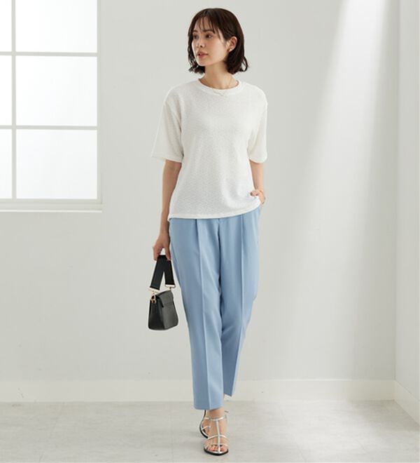 BELLUNA（ベルーナ）の「【選べる2丈】メランジストレッチ素材テーパードパンツ（テーパードパンツ）」｜詳細画像