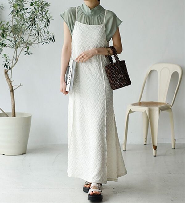 GeeRA（ジーラ）の「ぽこぽこカットジャカードキャミワンピース（その他ワンピース）」｜詳細画像