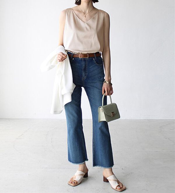 GeeRA（ジーラ）の「前後２ｗａｙヴィンテージサテンノースリーブ（タンクトップ・キャミソール）」｜詳細画像